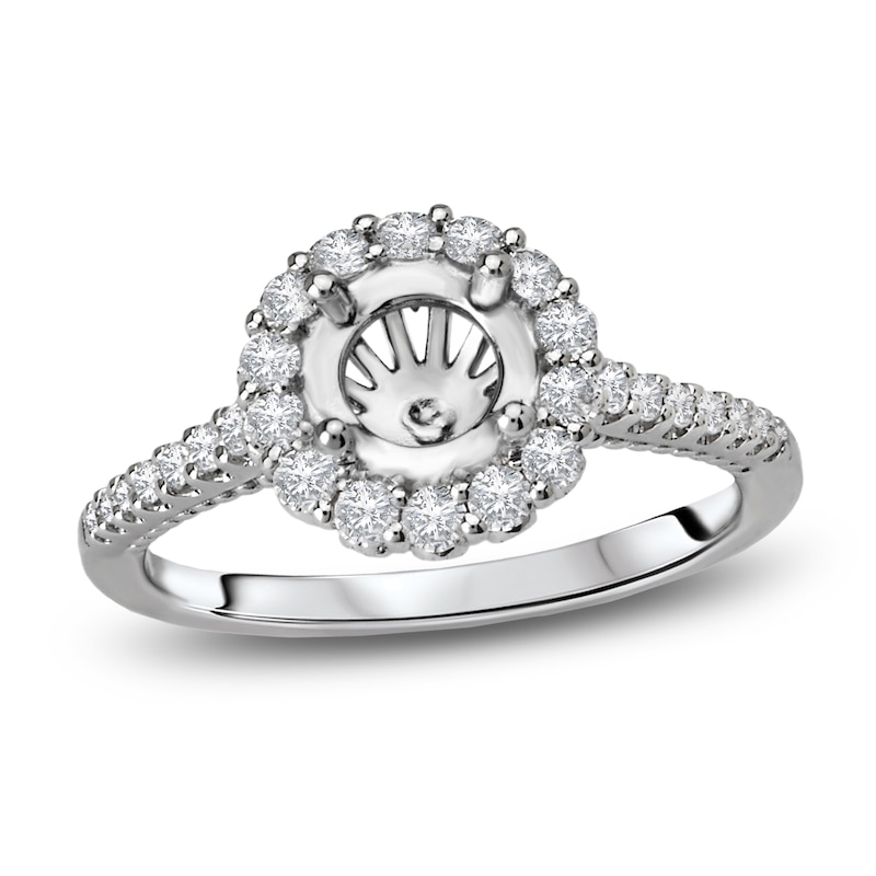 Main Image 1 of Diamond Engagement Ring Setting 1/2 ct tw Round Platinum