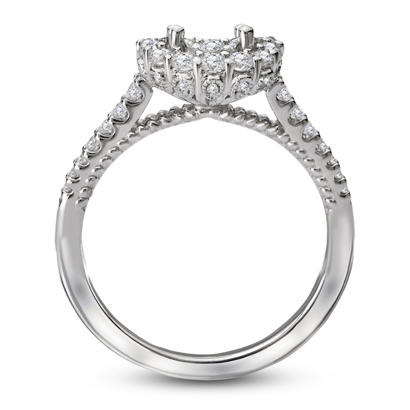 Diamond Engagement Ring Setting 1/2 ct tw Round Platinum