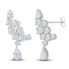 Thumbnail Image 2 of Diamond Cluster Dangle Earrings 2 ct tw Round/Pear 14K White Gold