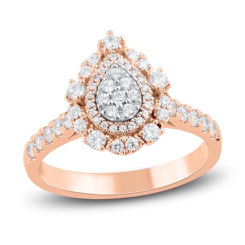 Main Image 2 of Pear-Shaped Diamond Bridal Set 1 ct tw 14K Rose Gold