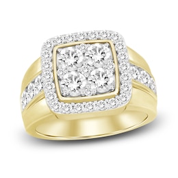 Men's Lab-Grown Diamond Ring 3 ct tw Round 14K Yellow Gold