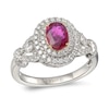 Thumbnail Image 1 of Le Vian Oval-Cut Natural Ruby Ring 5/8 ct tw Diamonds Platinum