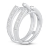 Thumbnail Image 1 of Princess & Round-Cut Diamond Milgrain Enhancer Ring 1 ct tw 14K White Gold