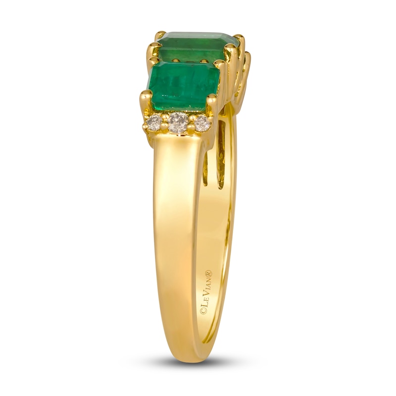Main Image 3 of Le Vian Natural Emerald & Diamond Ring 1/6 ct tw 14K Honey Gold