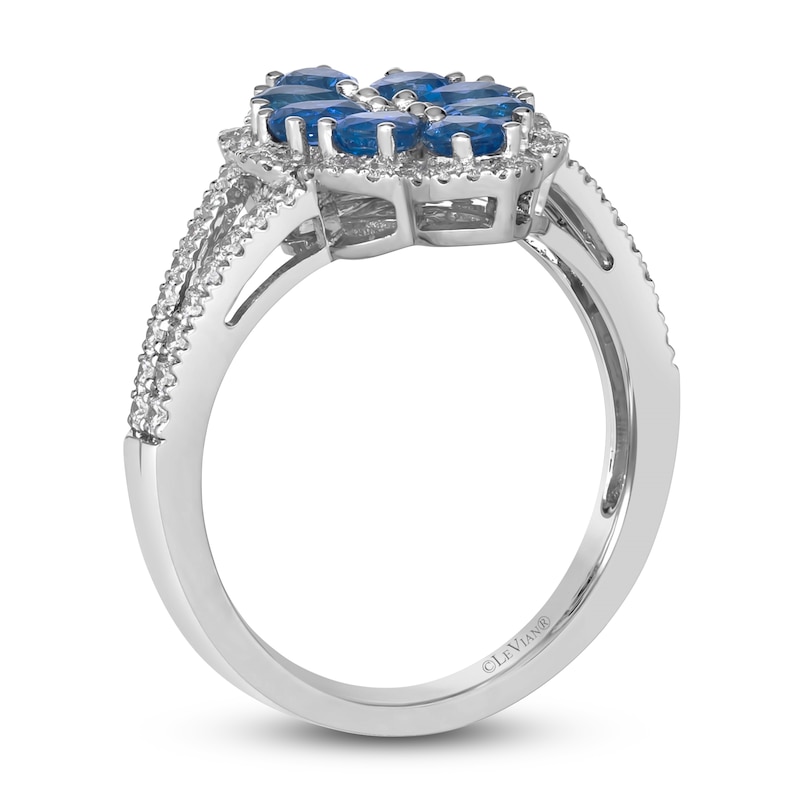 Main Image 2 of Le Vian Natural Blue Sapphire & Diamond Ring 1/2 ct tw Platinum