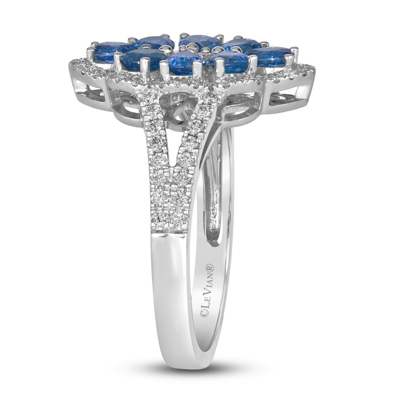 Main Image 3 of Le Vian Natural Blue Sapphire & Diamond Ring 1/2 ct tw Platinum