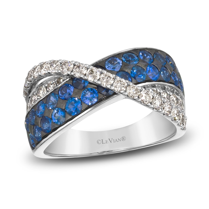 Main Image 1 of Le Vian Natural Blue Sapphire & Diamond Ring 3/4 ct tw 14K Vanilla Gold