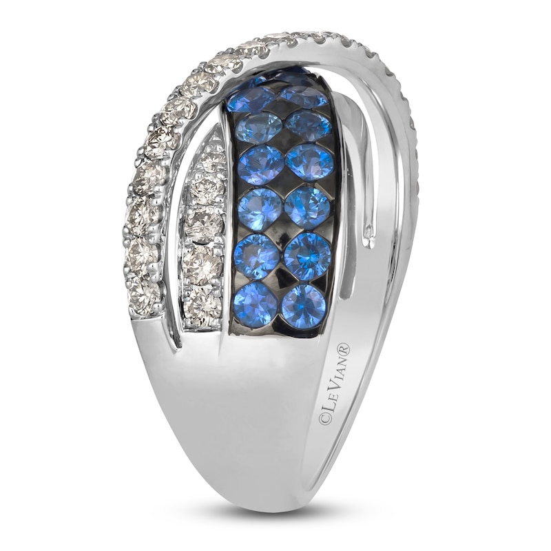 Main Image 3 of Le Vian Natural Blue Sapphire & Diamond Ring 3/4 ct tw 14K Vanilla Gold
