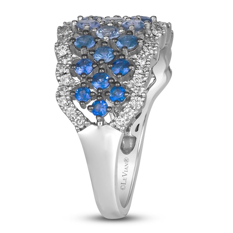 Main Image 3 of Le Vian Natural Blue Sapphire & Diamond Ring 1/3 ct tw 14K Vanilla Gold