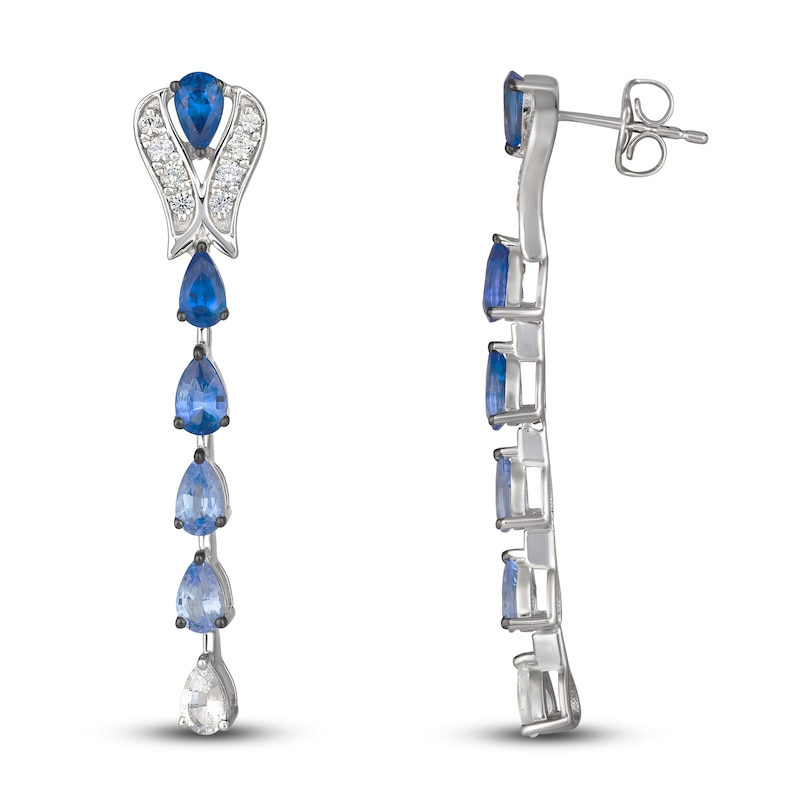 Main Image 1 of Le Vian Natural Blue & White Sapphire Earrings 14K Vanilla Gold