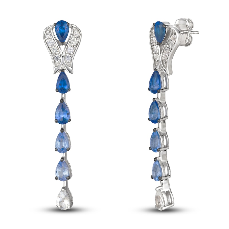 Main Image 2 of Le Vian Natural Blue & White Sapphire Earrings 14K Vanilla Gold