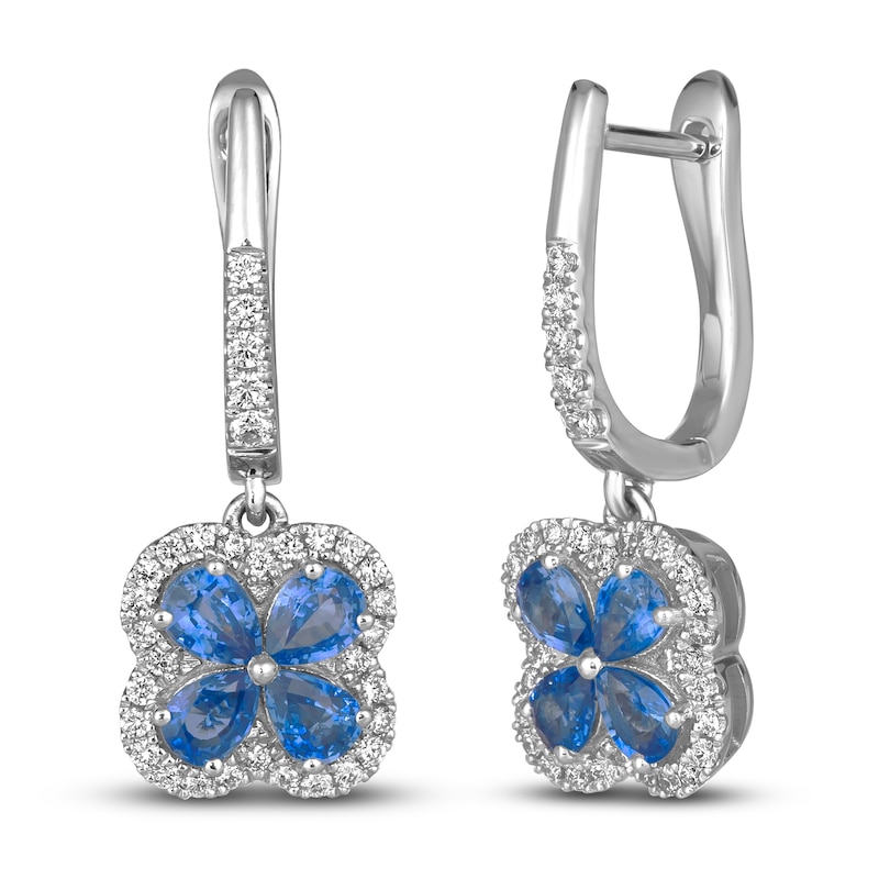 Main Image 2 of Le Vian Natural Blue Sapphire & Diamond Earrings 1/3 ct tw Platinum