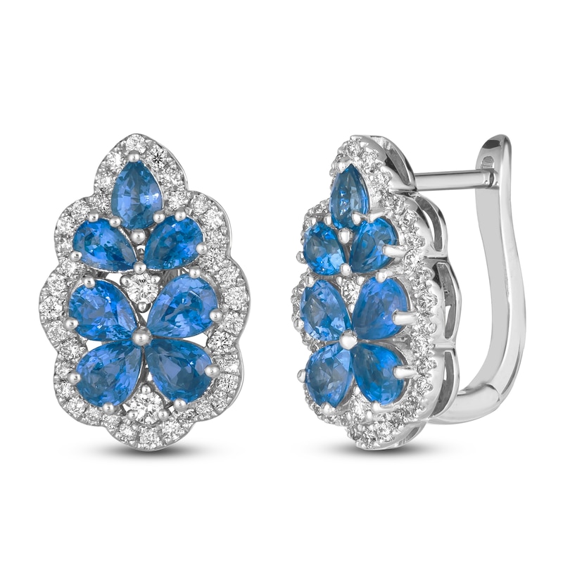 Main Image 2 of Le Vian Natural Blue Sapphire & Diamond Earrings 1/2 ct tw Platinum