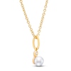Thumbnail Image 2 of Children's Freshwater Cultured Pearl & Diamond Necklace 14K Yellow Gold