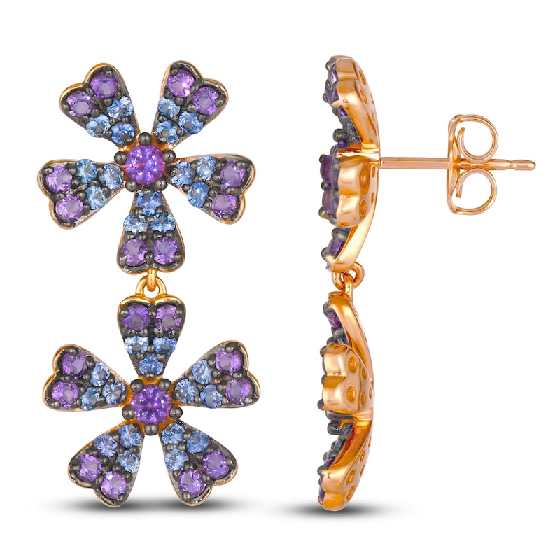Main Image 1 of Le Vian Natural Blue Sapphire & Natural Amethyst Earrings 14K Strawberry Gold