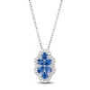 Thumbnail Image 1 of Le Vian Natural Blue Sapphire & Diamond Pendant Necklace 1/5 ct tw Platinum