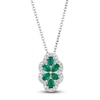 Thumbnail Image 1 of Le Vian Natural Emerald & Diamond Pendant Necklace 1/5 ct tw Platinum