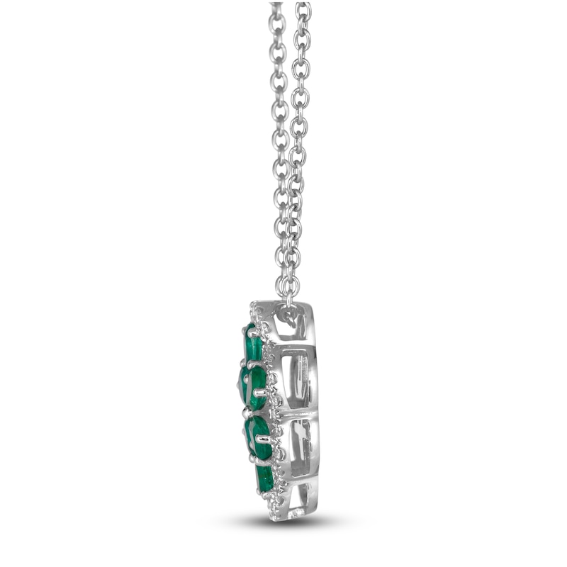 Main Image 2 of Le Vian Natural Emerald & Diamond Pendant Necklace 1/5 ct tw Platinum