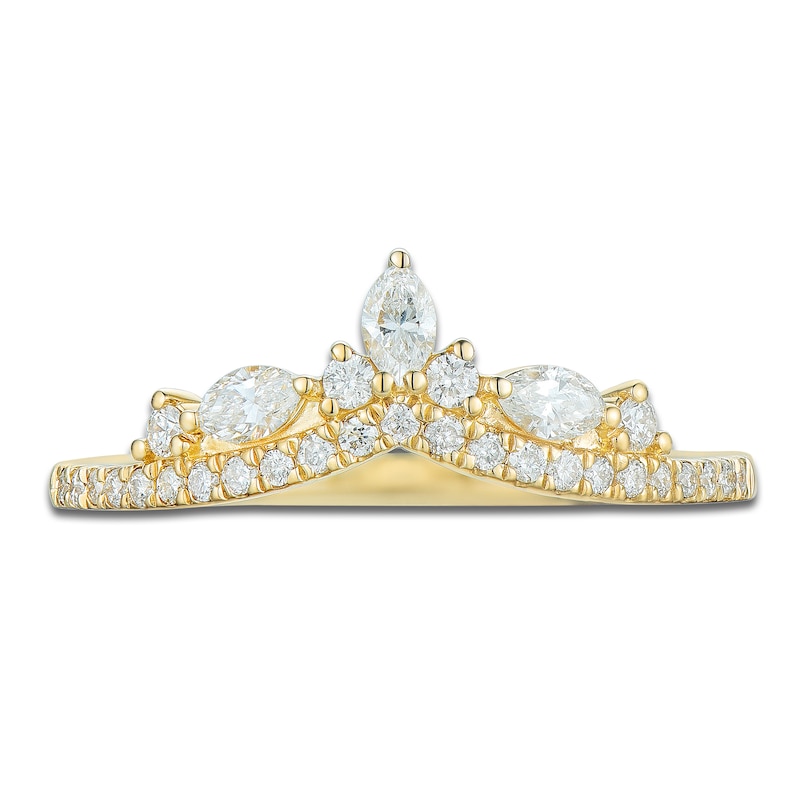 Main Image 3 of Marquise & Round-Cut Diamond Contour Anniversary Band 3/8 ct tw 14K Yellow Gold