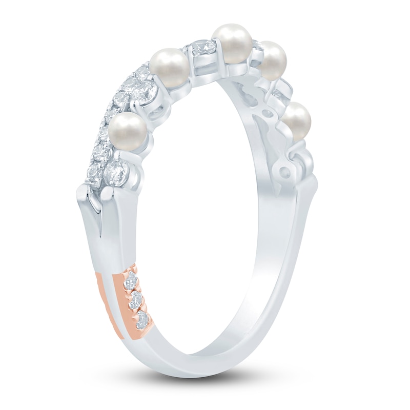 Main Image 2 of Pnina Tornai Freshwater Cultured Pearl & Diamond Contour Anniversary Band 1/3 ct tw 14K White Gold
