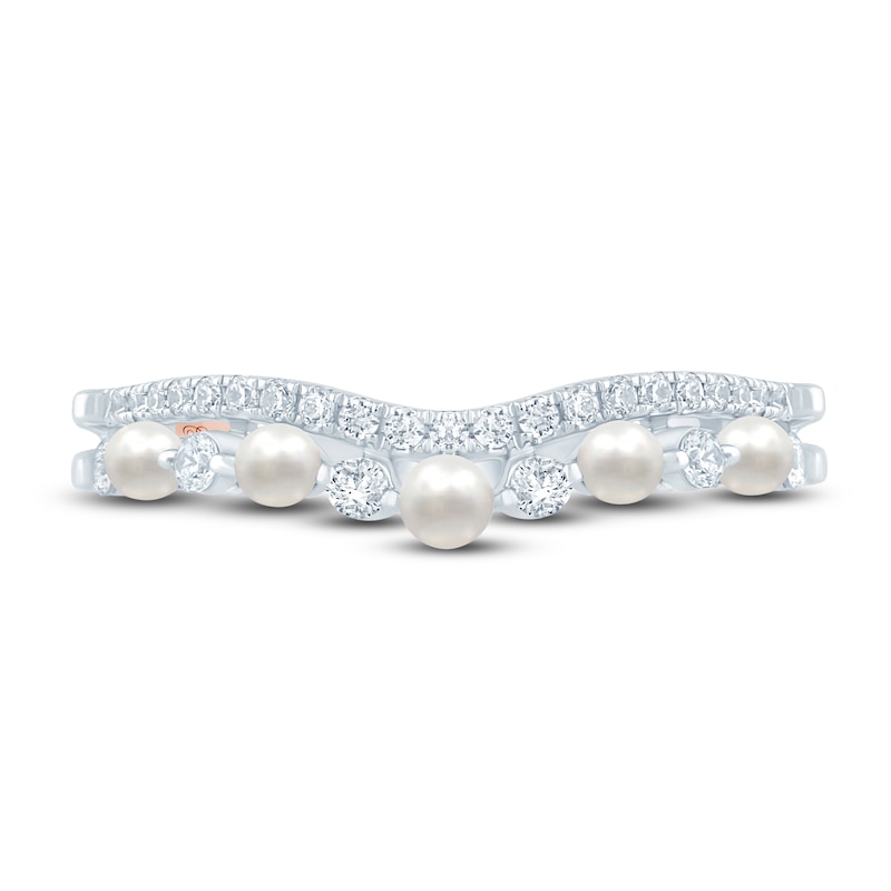 Main Image 3 of Pnina Tornai Freshwater Cultured Pearl & Diamond Contour Anniversary Band 1/3 ct tw 14K White Gold