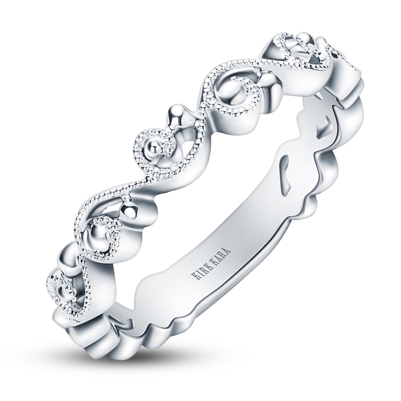 Main Image 2 of Kirk Kara Lace Milgrain Wedding Band 14K White Gold