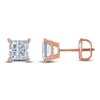 Thumbnail Image 1 of Princess-Cut Lab-Grown Diamond Solitaire Stud Earrings 2 ct tw 14K Rose Gold (F/SI2)
