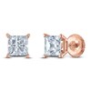 Thumbnail Image 2 of Princess-Cut Lab-Grown Diamond Solitaire Stud Earrings 2 ct tw 14K Rose Gold (F/SI2)