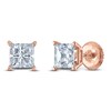 Thumbnail Image 1 of Princess-Cut Lab-Created Diamond Solitaire Stud Earrings 2 ct tw 14K Rose Gold (F/SI2)