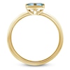 Thumbnail Image 2 of Rectangle-Cut Natural Aquamarine Bezel Ring 10K Yellow Gold