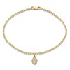 Thumbnail Image 1 of Diamond Hamsa Charm Chain Bracelet 1/20 ct tw 10K Yellow Gold 7.25"