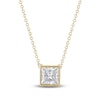 Thumbnail Image 0 of Princess-Cut Lab-Created Diamond Bezel-Set Solitaire Necklace 1 ct tw 18K Yellow Gold 18" (F/VS2)