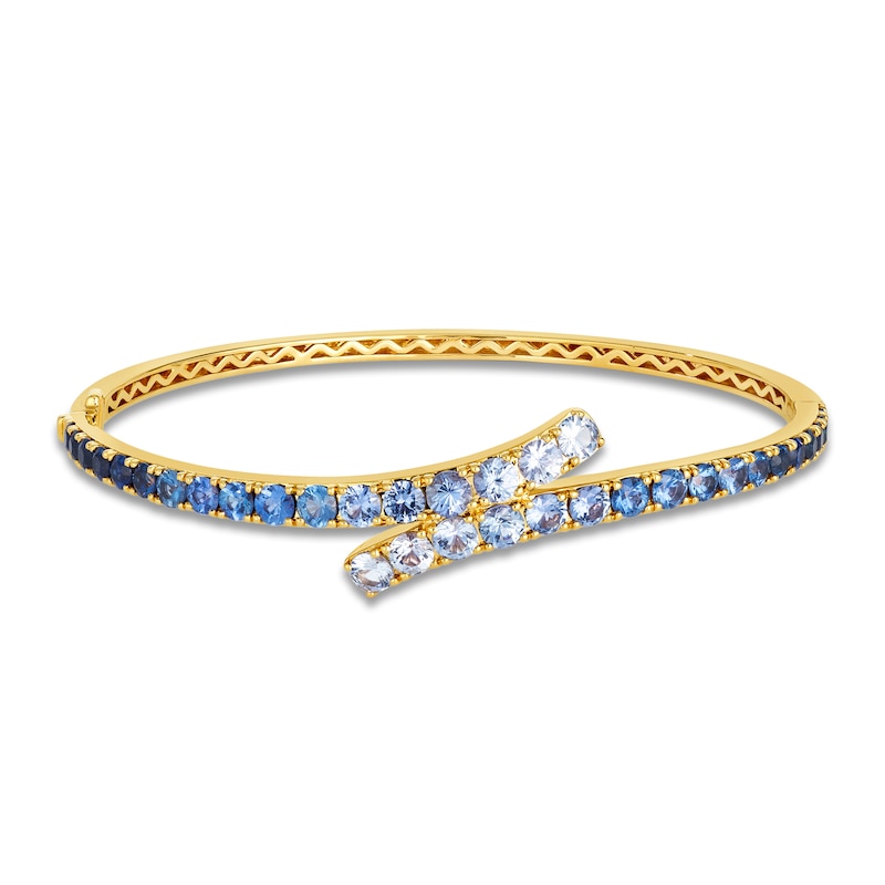 Main Image 1 of Le Vian Denim Ombré Sapphire Bangle Bracelet 14K Honey Gold