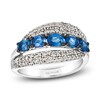 Thumbnail Image 1 of Le Vian Oval-Cut Blue Sapphire Ring 1/2 ct tw Diamonds 14K Vanilla Gold