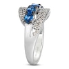 Thumbnail Image 3 of Le Vian Oval-Cut Blue Sapphire Ring 1/2 ct tw Diamonds 14K Vanilla Gold