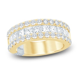 Pnina Tornai Couture Princess & Round-Cut Diamond Anniversary Ring 3 ct tw 18K Yellow Gold