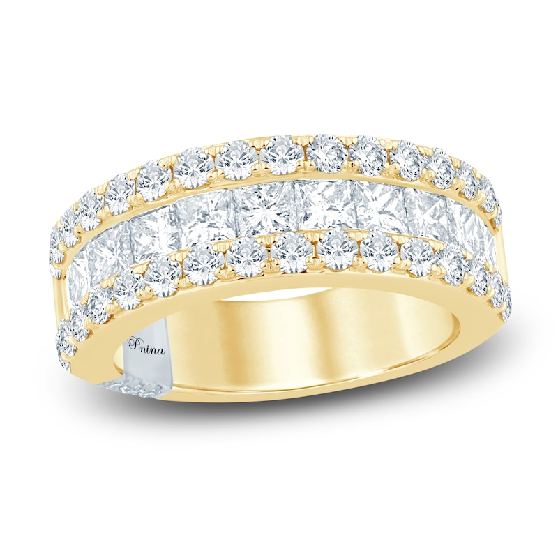 Main Image 1 of Pnina Tornai Couture Princess & Round-Cut Diamond Anniversary Ring 3 ct tw 18K Yellow Gold