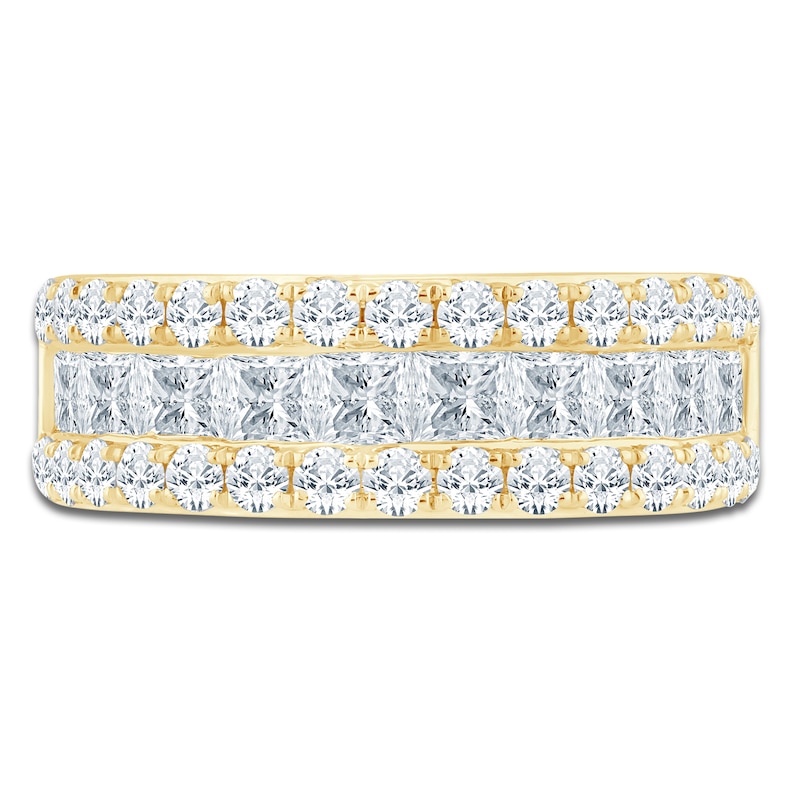 Main Image 3 of Pnina Tornai Couture Princess & Round-Cut Diamond Anniversary Ring 3 ct tw 18K Yellow Gold