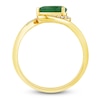 Thumbnail Image 2 of Pear-Shaped Natural Emerald & Diamond Curve Ring 1/10 ct tw 14K Yellow Gold