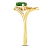 Thumbnail Image 3 of Pear-Shaped Natural Emerald & Diamond Curve Ring 1/10 ct tw 14K Yellow Gold