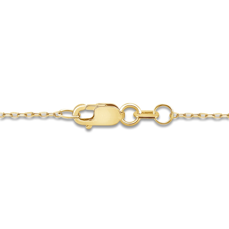 Main Image 4 of Pear-Shaped Natural Opal & Diamond Necklace 1/15 ct tw 14K Yellow Gold 18"
