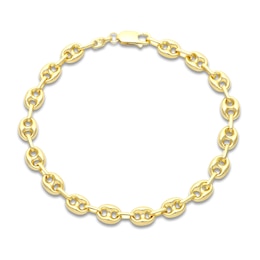 Italia D'Oro Hollow Puffy Mariner Link Bracelet 14K Yellow Gold 7"