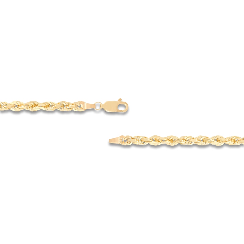 Main Image 3 of Solid Glitter Rope Chain Bracelet 3.8mm 14K Yellow Gold 8.5"