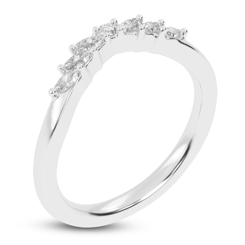 Main Image 2 of Created By Jared Studio Lab-Grown Marquise & Round-Cut Diamond Anniversary Ring 1/5 ct tw 14K White Gold