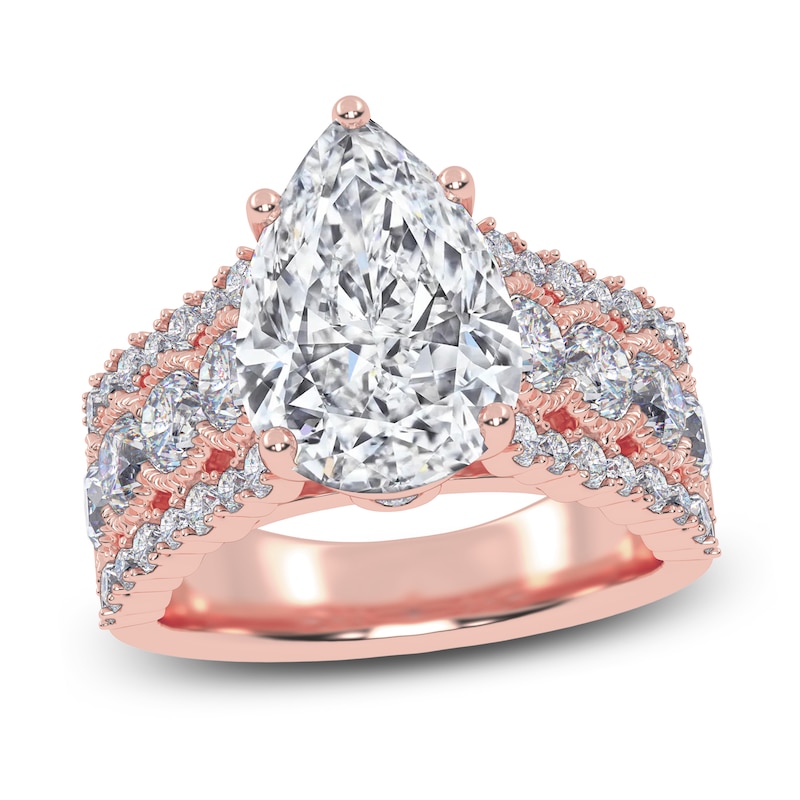 Main Image 1 of Pear-Shaped Created By Jared Studio Lab-Grown Diamond Engagement Ring 4-3/4 ct tw 14K Rose Gold
