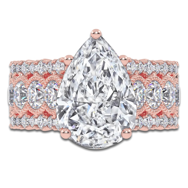 Main Image 3 of Pear-Shaped Created By Jared Studio Lab-Grown Diamond Engagement Ring 4-3/4 ct tw 14K Rose Gold