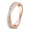 Thumbnail Image 2 of Kirk Kara Diamond Filigree Crossover Wedding Band 1/4 ct tw 18K Rose Gold