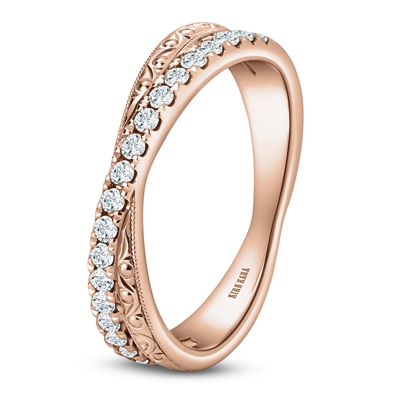 Main Image 2 of Kirk Kara Diamond Filigree Crossover Wedding Band 1/4 ct tw 18K Rose Gold