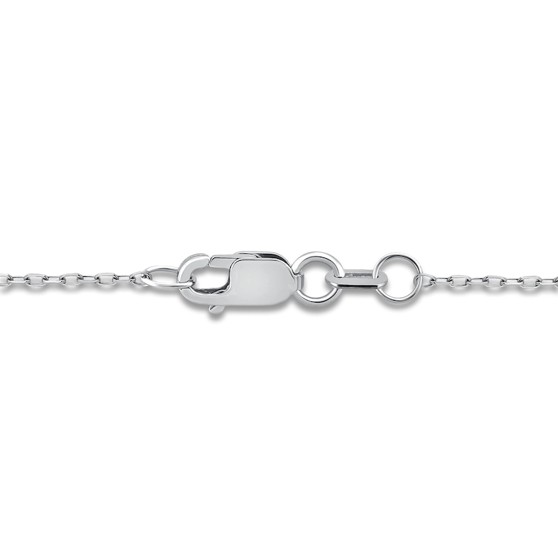 Main Image 3 of Montana Blue Oval-Cut Natural Sapphire & Diamond Necklace 1/5 ct tw 14K White Gold 18"