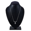 Thumbnail Image 4 of Montana Blue Oval-Cut Natural Sapphire & Diamond Necklace 1/5 ct tw 14K White Gold 18"
